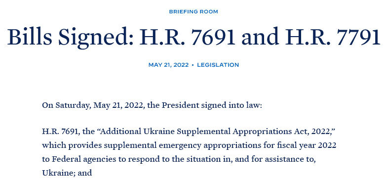 Байден затвердив допомогу Україні у розмірі 40 млрд доларів: на які цілі спрямують гроші